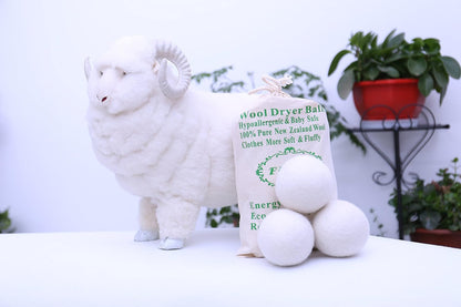 Wool Dryer Balls Organic XL 6-Pack, Reusable Natural Fabric Softener, Reduces Wrinkles,Dryer Sheets Alternative