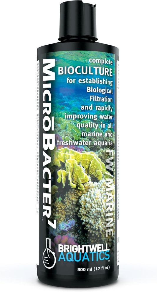 Microbacter7 Complete Bioculture for Fish Tank or Aquarium - Populates Biological Filter Media for Saltwater and Freshwater Fish - Aquarium Water Treatments, 16.9 Fl Oz