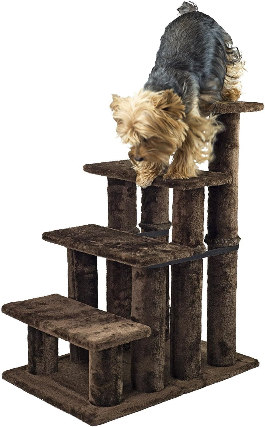 Steady Paws Multi-Step Pet Stairs for High Beds & Sofas - Brown, 4-Step