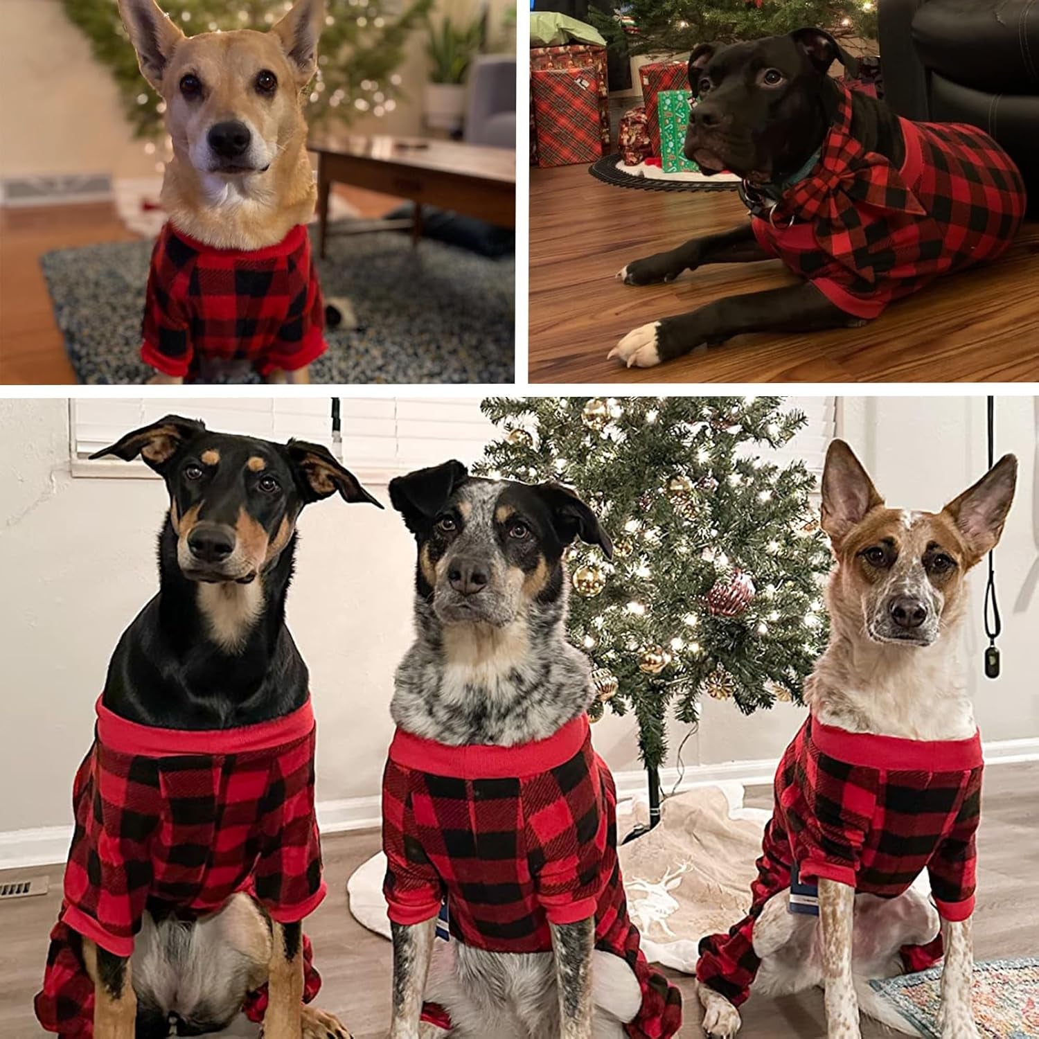 Dog Pajamas for Small to Large Dogs Soft Pet Sweater Clothes Warm Puppy Onesie Outfits for Doggie Winter Christmas - Dog Jammies Pjs