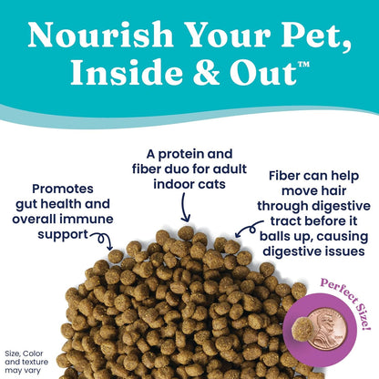 Indoor Dry Cat Food - Let'S Stay in Cat Food Dry Kibble for Indoor Cats - Hairball & Sensitive Stomach - Grain & Gluten Free - Probiotics & Fiber for Digestive Health - Chicken - 12Lb