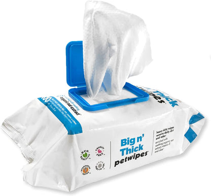 Pet Wipes for Dogs and Cats, 400 Wipes - Large Pet Wipes for Dogs and Cats - Cleans Ears, Face, Butt, Body and Eye Area - Convenient, Ideal for Home or Travel - 4 Packs of 100 Wipes