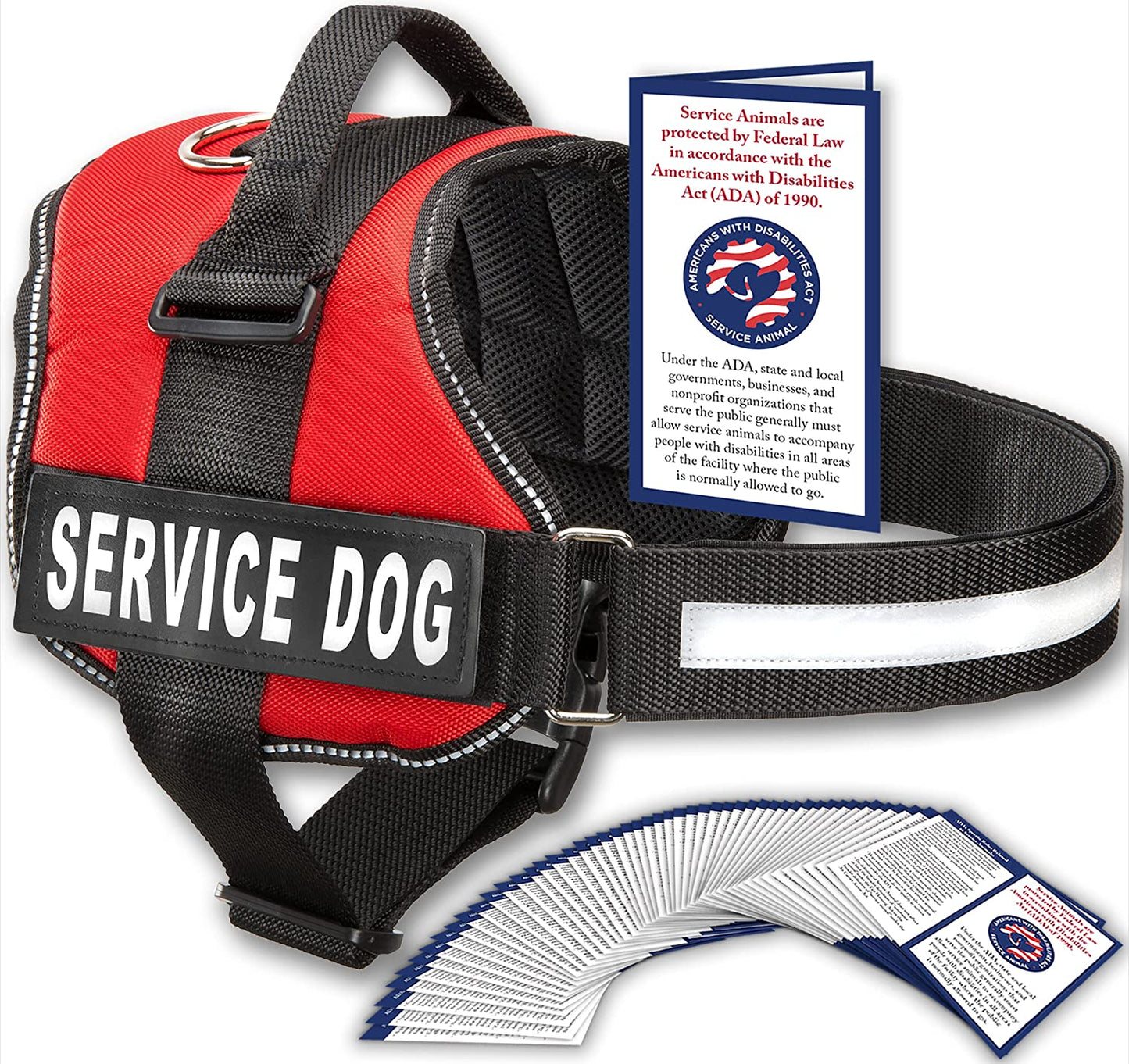 Service Dog Vest for Small Dogs – No Pull Dog Harness in 8 Sizes (XXXS to XXL), Superior No-Fray Reflective Nylon, Adjustable Hook and Loop Straps, Interior Padding, Breathable Mesh