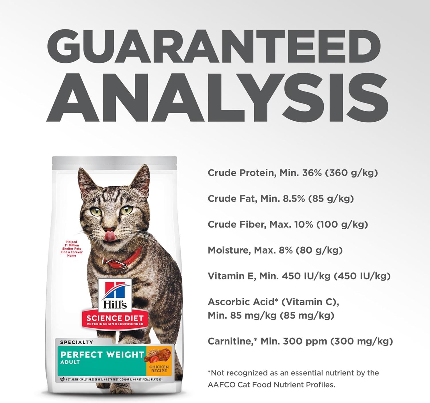 Perfect Weight, Adult 1-6, Weight Management Support, Dry Cat Food, Chicken Recipe, 3 Lb Bag