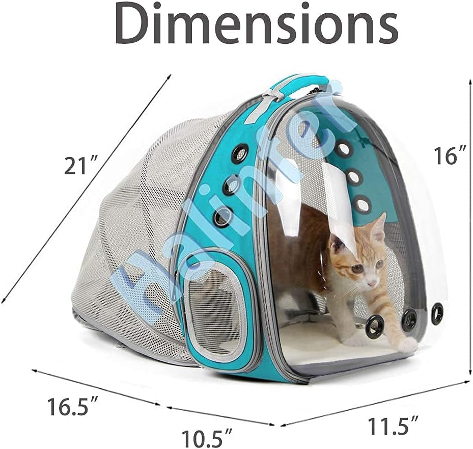 Back Expandable Cat Backpack Carrier, Fit up to 12 Lbs, Space Capsule Bubble Window Pet Carrier Backpack for Cat and Small Puppy