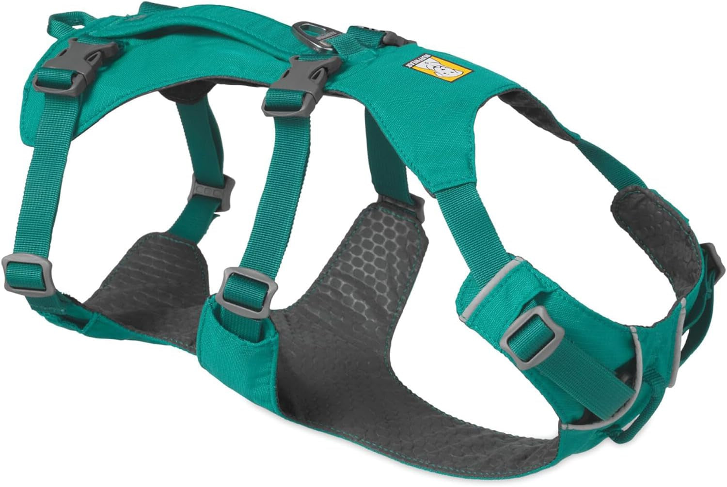 Flagline Dog Harness, Reflective Padded No Pull Harness with Handle – Meltwater Teal, M