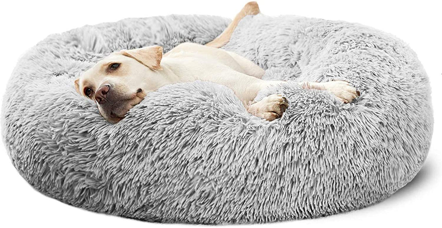 Calming Donut Dog Beds Cuddler, Dog Beds for Medium Large Dogs, Indoor Dog Calming Beds Large,30''