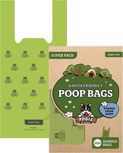 Pogi'S Dog Poop Bags with Easy-Tie Handles - 300 Doggy Leak-Proof, Ultra Thick, Scented Poop Bags for Dogs, Cat