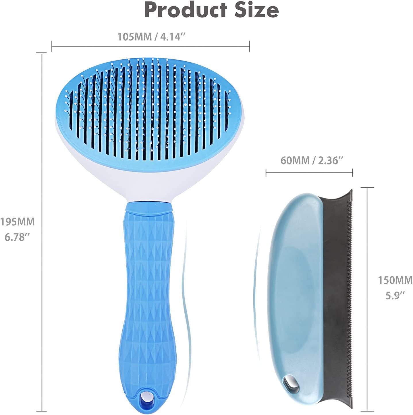 Cat Brush and Dog Brush, Cat Brush for Shedding and Grooming with Long or Short Hair Self Cleaning Slicker Brush