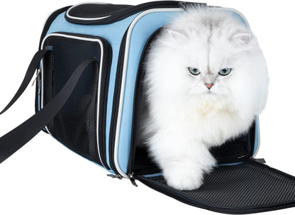 Pet Carrier Bag for Medium Cats and Puppy. TSA Airlined Approced. Easy Vet Visit, Airline Approved, Top Loading, Easy Storage