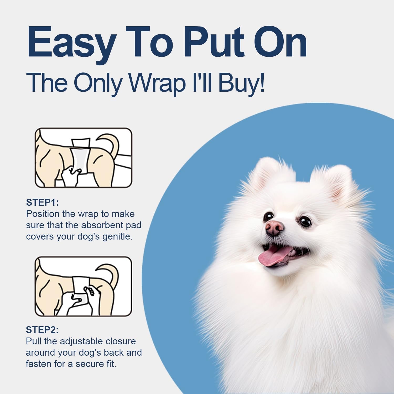 All-Absorb A25 Male Dog Wrap, 50 Count, Medium, White