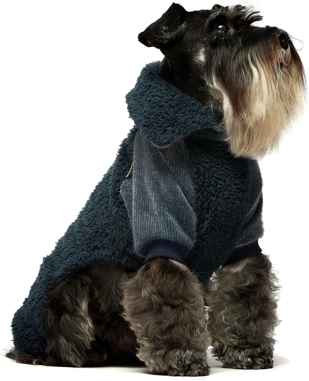 Fuzzy Thermal Turtleneck Dog Clothes Winter Outfits Pet Jumpsuits Cat Coats Velvet Blue Medium