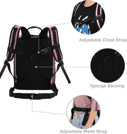 Pet Carrier Backpack for Large/Small Cats and Dogs, Puppies, Safety Features and Cushion Back Support for Travel, Hiking, Outdoor Use (Pink)