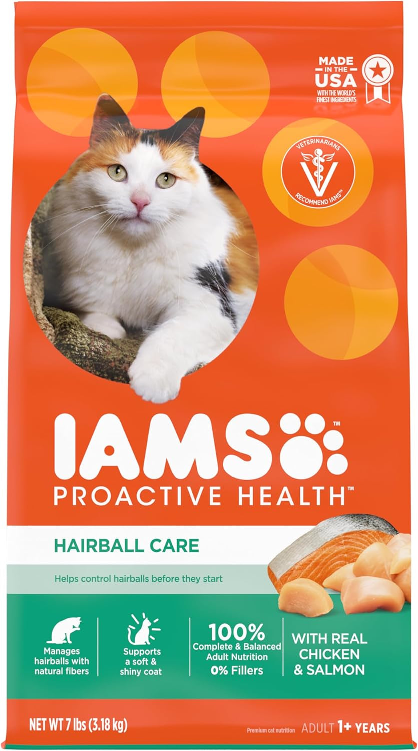 Proactive Health Adult Hairball Care Dry Cat Food with Chicken and Salmon, 7 Lb. Bag (Pack of 1)