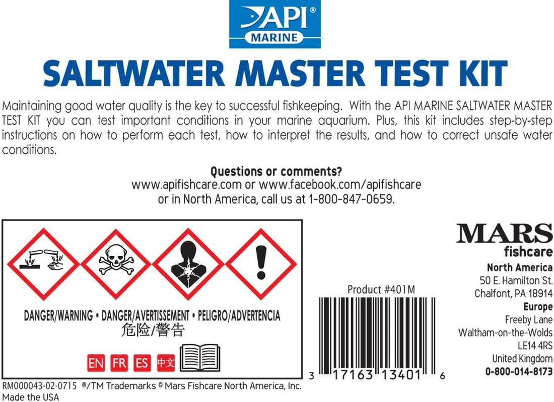 SALTWATER MASTER TEST KIT 550-Test Saltwater Aquarium Water Test Kit