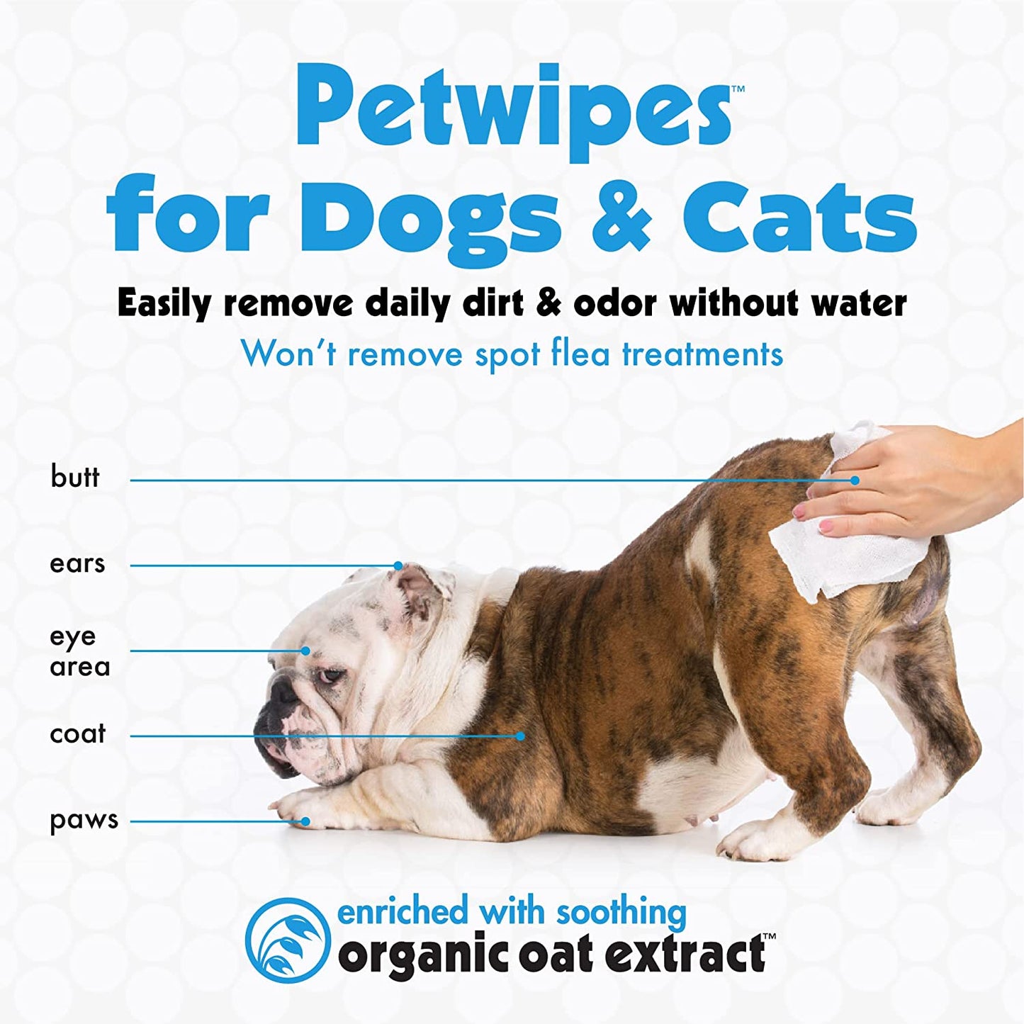 Pet Wipes for Dogs and Cats, 400 Wipes - Large Pet Wipes for Dogs and Cats - Cleans Ears, Face, Butt, Body and Eye Area - Convenient, Ideal for Home or Travel - 4 Packs of 100 Wipes