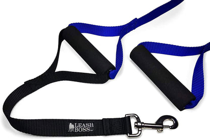 Original - Heavy Duty Dog Leash for Large Dogs - No Pull Double Handle Training Lead for Walking Big Dogs - Dog Leashes with Padded Handle for Control and Safety (Blue)