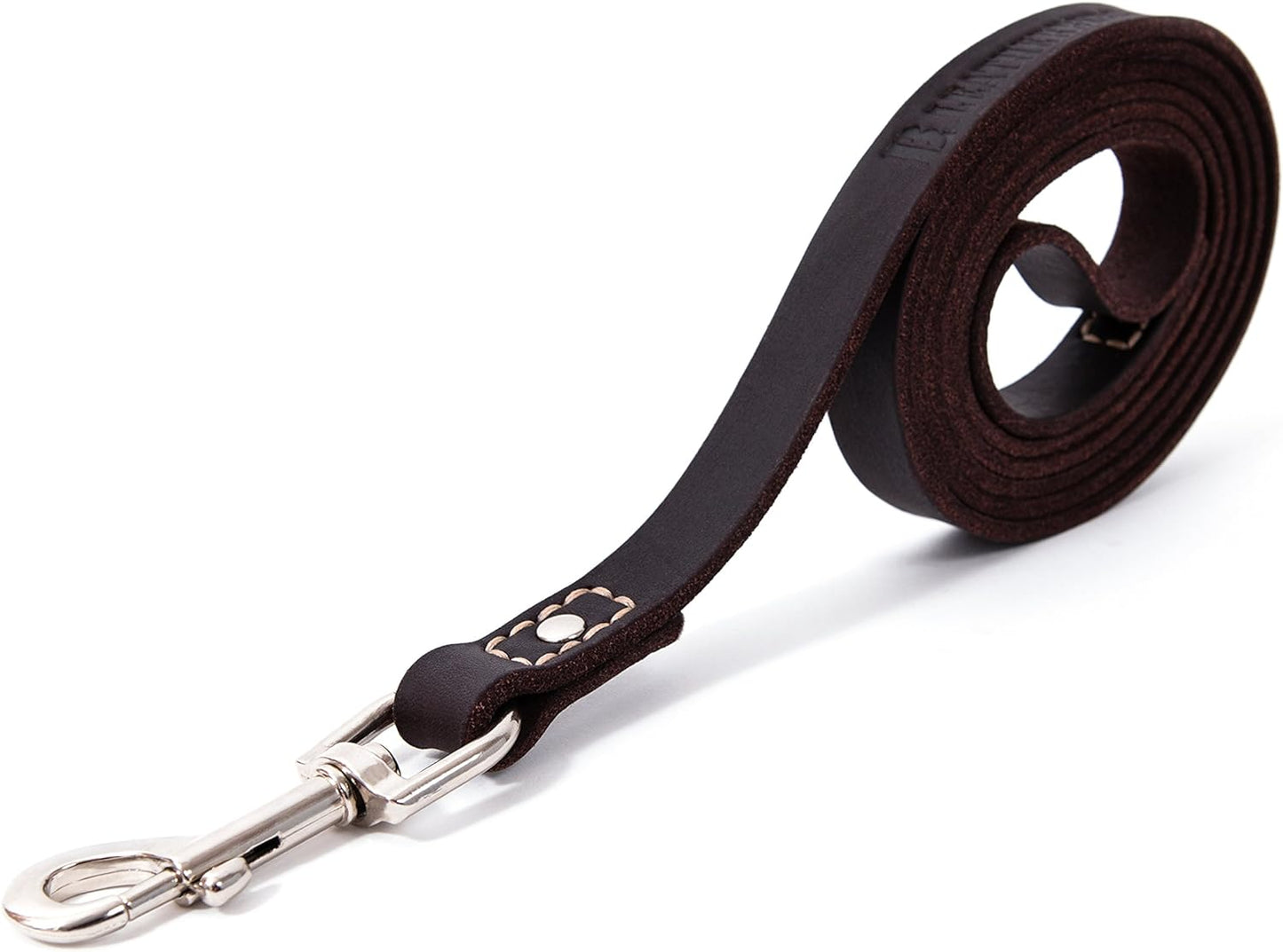 Leather Dog Training Leash - Brown 6 Foot X 3/4" Dog Walking Leash Best for Medium Large Dogs, Latigo Leather Dog Lead & Puppy Trainer Leash