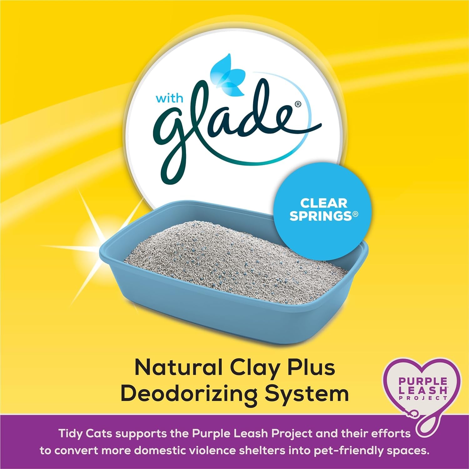 Purina Clumping Cat Litter, Tidy Max Glade Tough Odor Clear Springs Multi Cat Litter - 38 Lb. Box