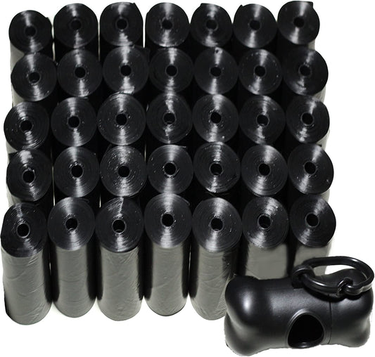 700-Count Dog Pet Waste Poop Bags, 35 Refill Rolls with Poop Bag Dispenser, Black