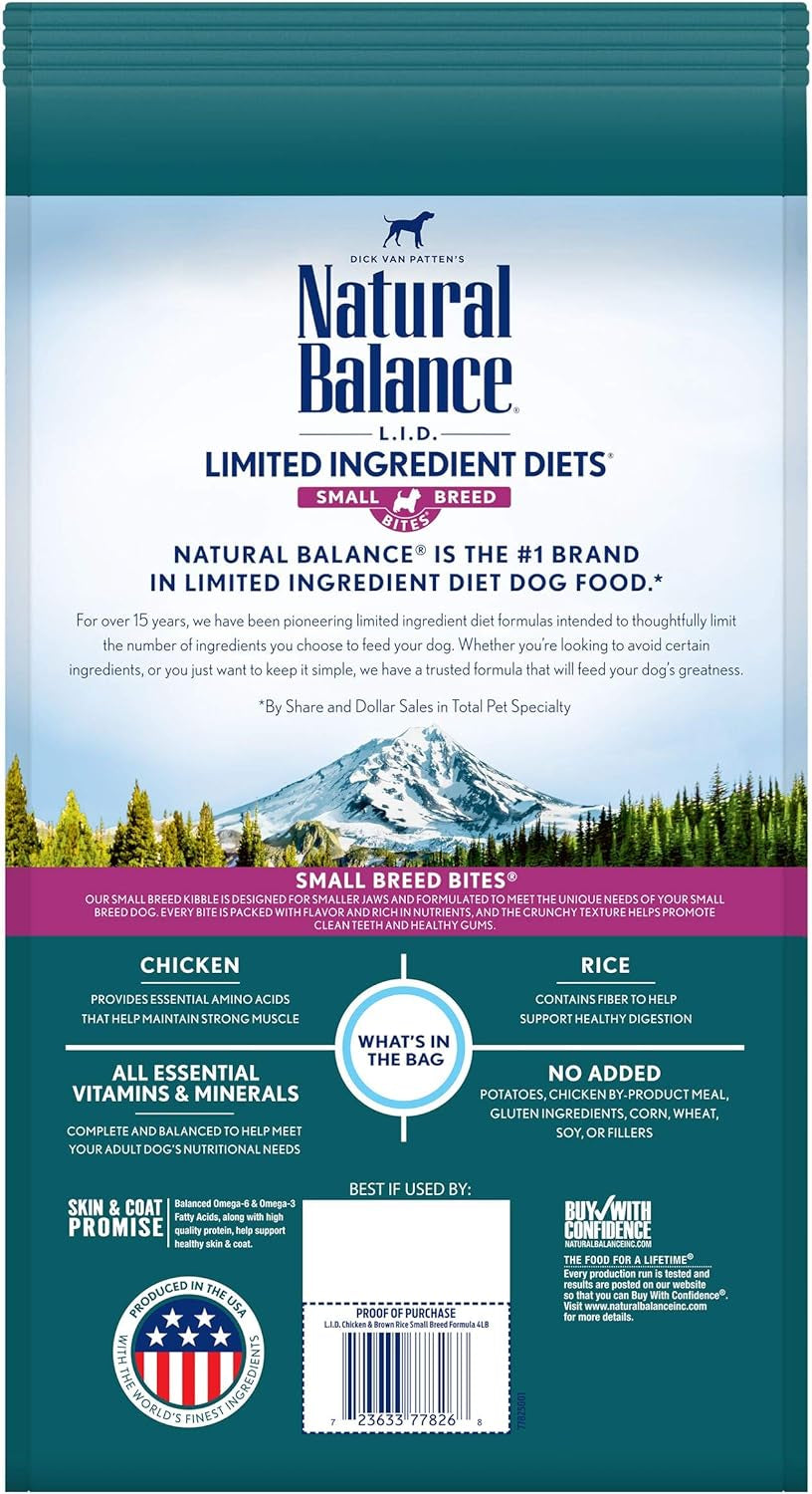 Limited Ingredient Diet Chicken & Brown Rice | Small-Breed Adult Dry Dog Food | 4-Lb. Bag