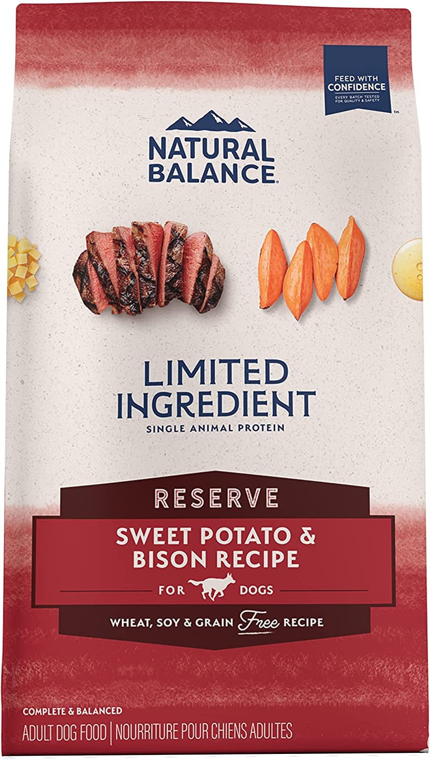 Limited Ingredient Adult Grain-Free Dry Dog Food, Reserve Sweet Potato & Bison Recipe, 12 Pound (Pack of 1)