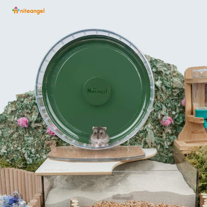 Super-Silent Hamster Exercise Wheels: - Quiet Spinner Hamster Running Wheels with Adjustable Stand for Hamsters Gerbils Mice or Other Small Animals (M, Dark Green)