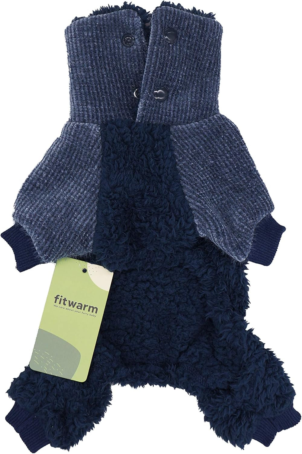 Fuzzy Thermal Turtleneck Dog Clothes Winter Outfits Pet Jumpsuits Cat Coats Velvet Blue Medium