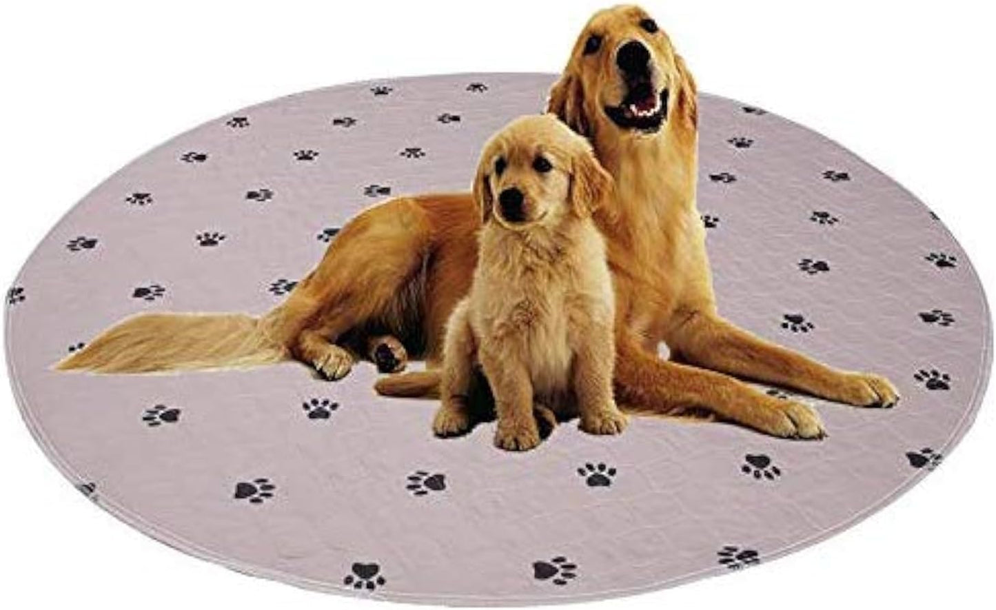 Washable Dog Pee Pads with Puppy Grooming Gloves,Puppy Pads,Reusable Pet Training Pads,Large ,Waterproof Pet Pads for Dog Bed Mat,Super Absorbing Whelping Pads,48 round Inch (Pack of 2)