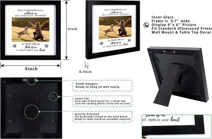 Memorial Picture Frame for Pet Loss Gift - Remembrance Frame for Dog or Cat with Sympathy Tribute Keepsake(9X9 Frame)