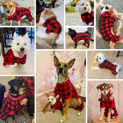 Dog Pajamas for Small to Large Dogs Soft Pet Sweater Clothes Warm Puppy Onesie Outfits for Doggie Winter Christmas - Dog Jammies Pjs