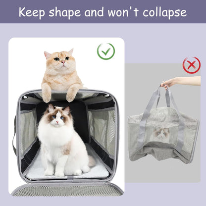 Cat Carrier Dog Carriers for Small Dogs Soft Slided Airline Approved Collapsible Pet Travel Carrier, Small (16.3" L X 11.8" H X 12.4" W)