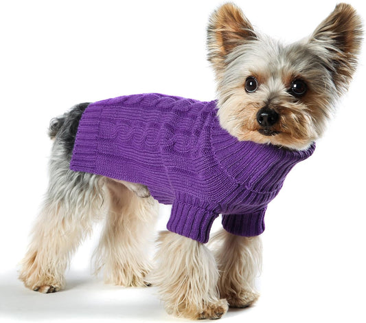 Dog Sweater Turtleneck Purple Size #14