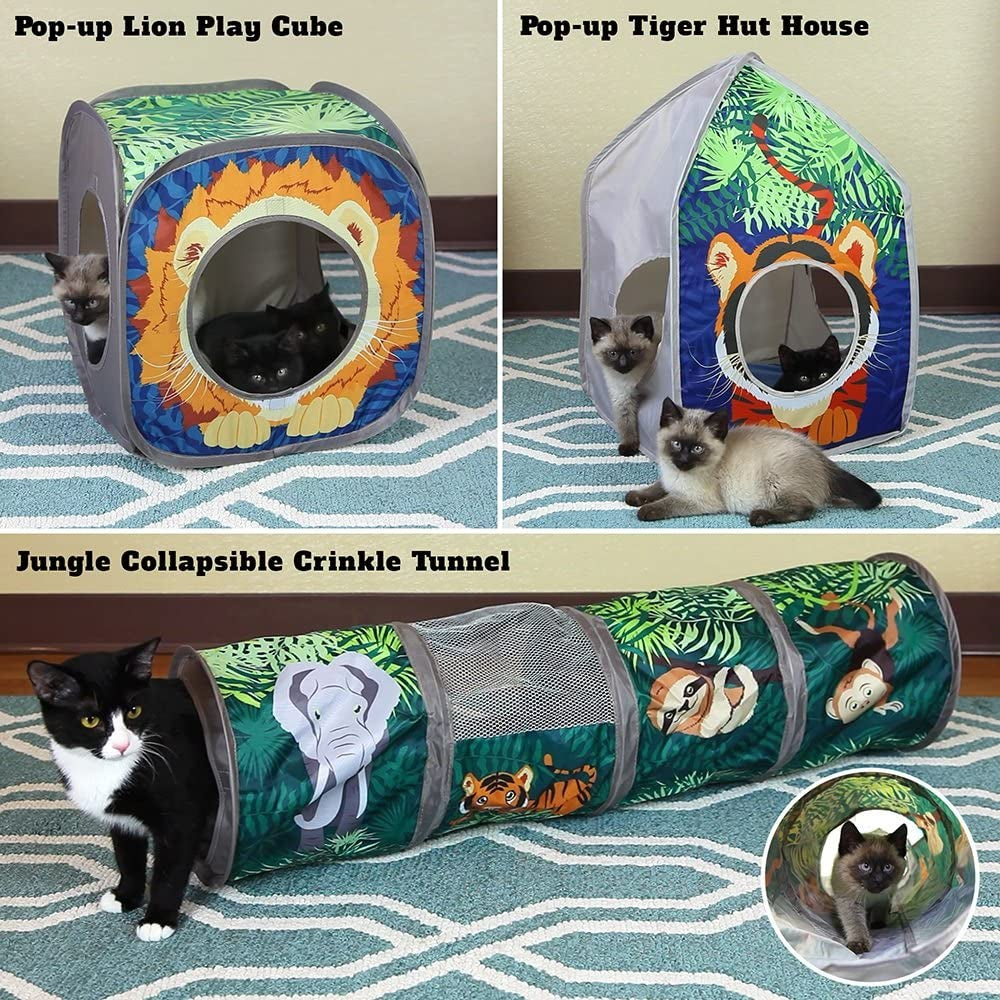 Safari Jungle Collapsible Cat Toy Collection, Combo