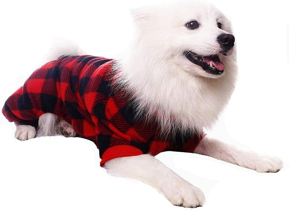 Dog Pajamas for Small to Large Dogs Soft Pet Sweater Clothes Warm Puppy Onesie Outfits for Doggie Winter Christmas - Dog Jammies Pjs