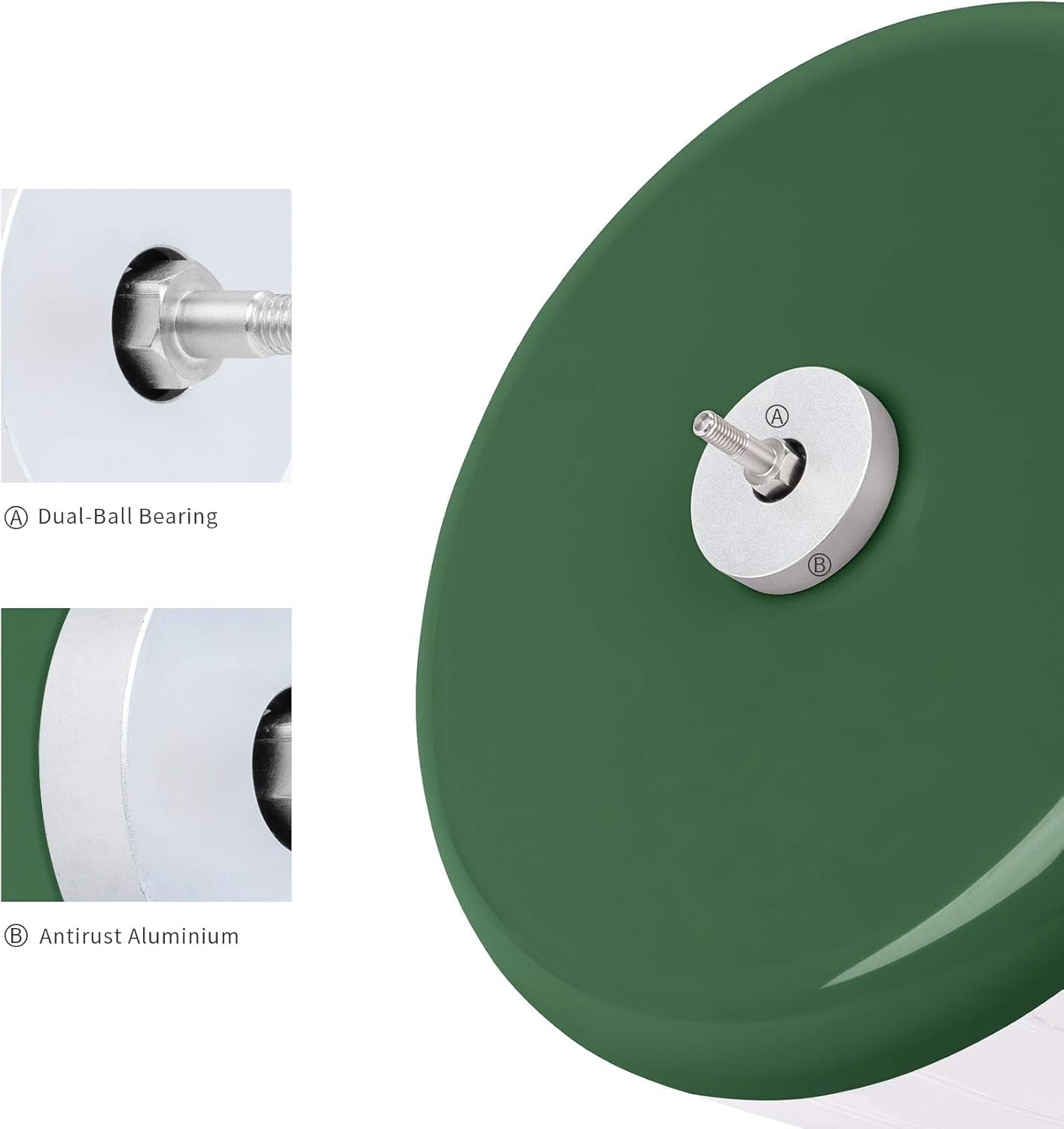 Super-Silent Hamster Exercise Wheels: - Quiet Spinner Hamster Running Wheels with Adjustable Stand for Hamsters Gerbils Mice or Other Small Animals (M, Dark Green)