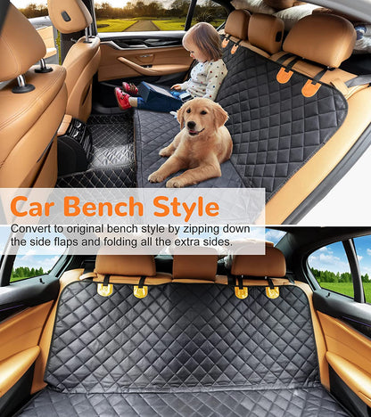 100% Waterproof - Scratch Proof & Nonslip Backing & Hammock, Quilted, Padded, Durable Pet Seat Covers for Cars Trucks and Suvs