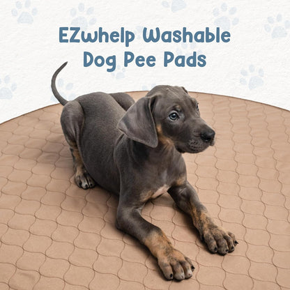 Reusable Dog Pee Pad, Washable Waterproof Mat for Dog Potty Training or Whelping Pad, Round, 48 Inch