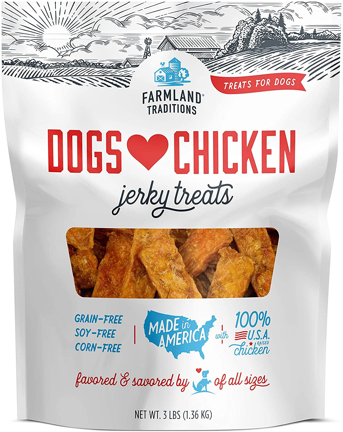 Dogs Love Chicken Premium Two Ingredients Jerky Treats for Dogs (3 Lbs USA Raised Chicken)