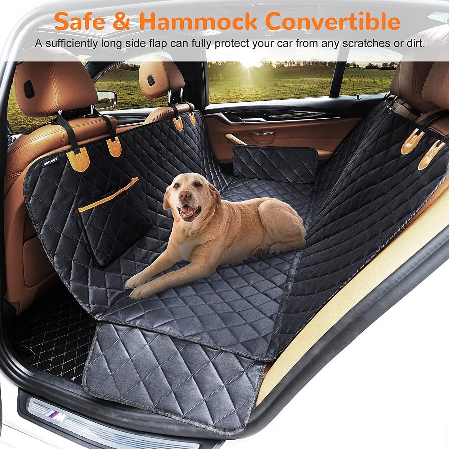 100% Waterproof - Scratch Proof & Nonslip Backing & Hammock, Quilted, Padded, Durable Pet Seat Covers for Cars Trucks and Suvs