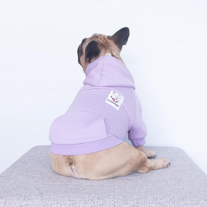 Pug Clothes Hoodies for Dogs Puppy French Bulldog Frenchie English Boston Terrier Bully Pitbull Sweatshirt Sweater Clothing Cold Weather Winter Coats - Light Purple/Small