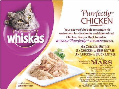 PURRFECTLY Chicken Variety Pack Wet Adult Cat Food 3 Ounces (Four 10-Count Boxes)