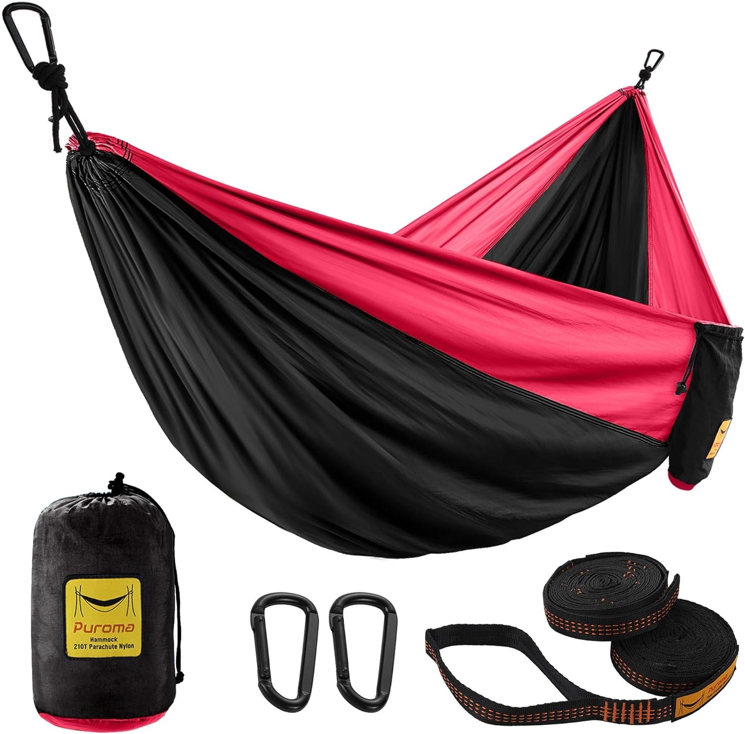 Camping Hammock Single & Double Portable Hammock Ultralight Nylon Parachute Hammocks with 2 Hanging Straps for Backpacking, Travel, Beach, Camping, Hiking, Backyard