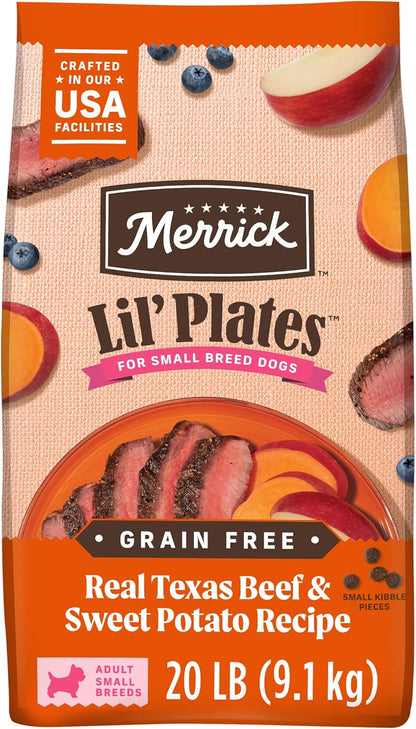 Lil’ Plates Premium Grain Free Dry Dog Food for Small Dogs, Real Texas Beef and Sweet Potato Kibble - 20.0 Lb. Bag