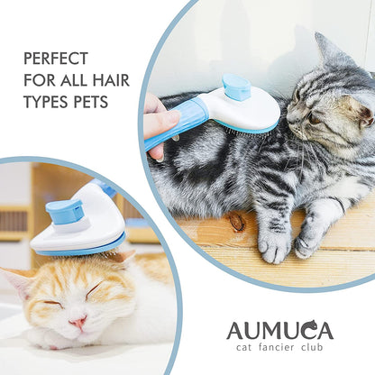 Cat Brush and Dog Brush, Cat Brush for Shedding and Grooming with Long or Short Hair Self Cleaning Slicker Brush