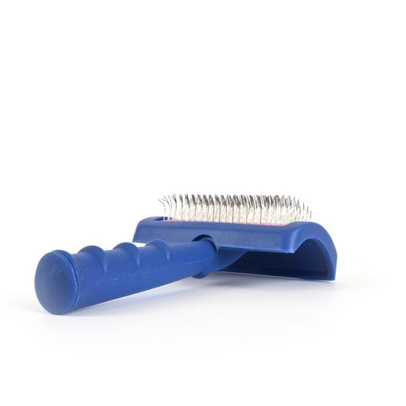 Tuffer than Tangles Slicker Brush for Dog Grooming with Long, Regular Pins, Medium Size, Perfect for Doodle Breeds, Angled Pins for Dematting, Remove Undercoat, Comfort Grip Handle