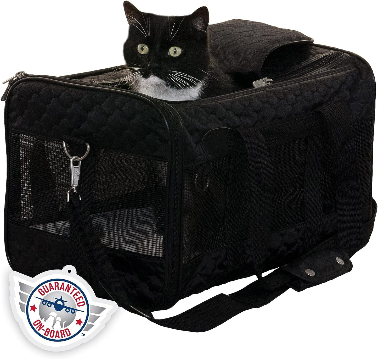 Original Deluxe Travel Pet Carrier, Airline Approved - Black Lattice, Large