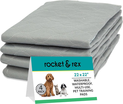 Washable Pee Pads for Dogs | Reusable Puppy Pads, Whelping Pads | Waterproof, Absorbent, Easy Cleanup | Many Uses in Home | Single Purchase, Reduces Waste (Medium (22 X 22"), 4)