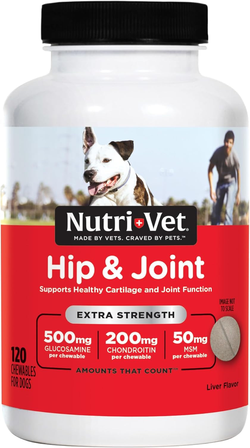 Extra Strength Hip & Joint Supplement for Dogs | Formulated with Glucosamin & Chondroitin | 120 Chewable Tablets