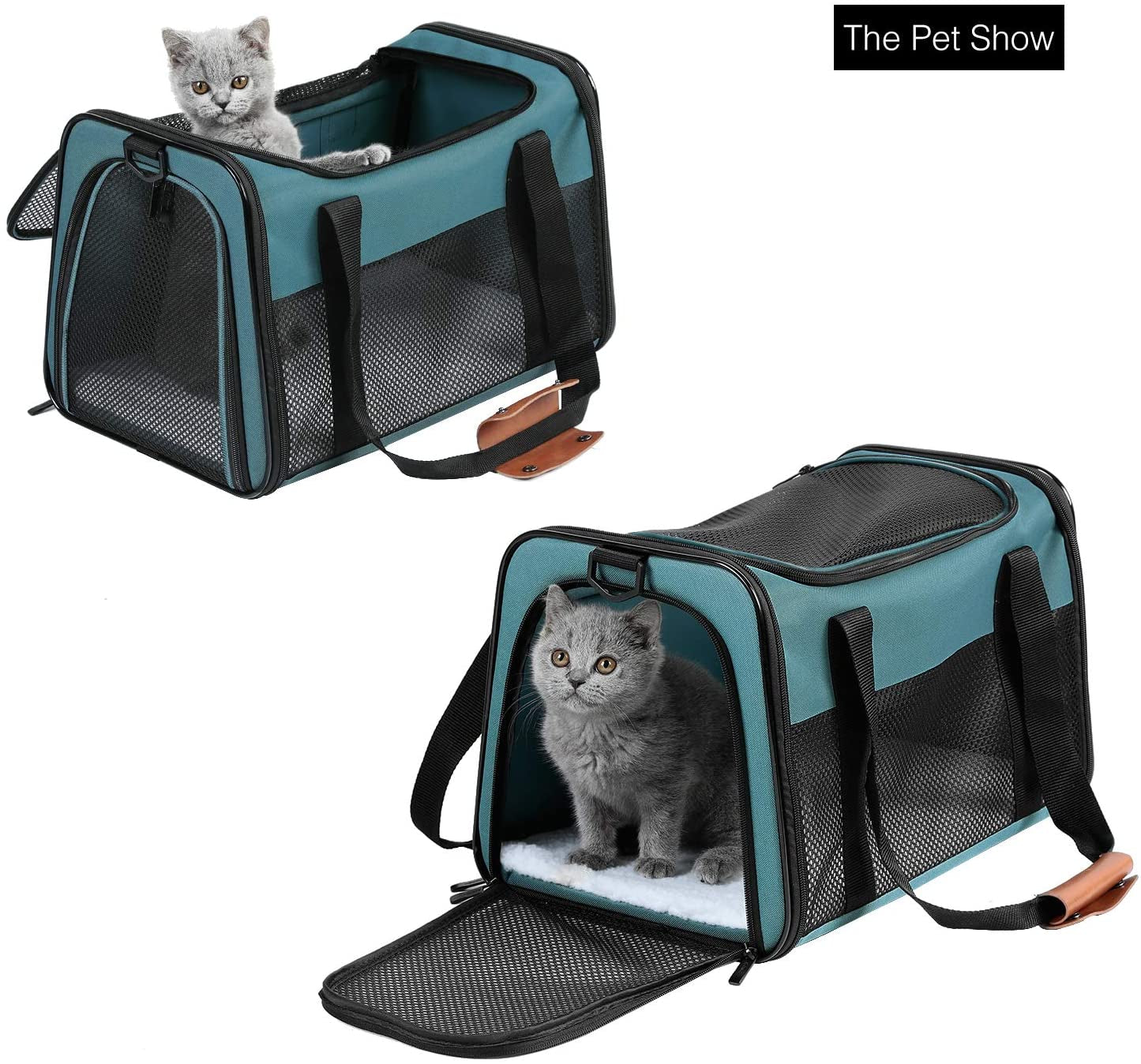 Cat Carrier - Portable Foldable Dog Pet Carrier, Soft-Sided Pet Bag up to 15 Lbs, Airline Approved Travel Puppy Carrier